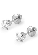 superb small cz prongs screw back earrings for kids